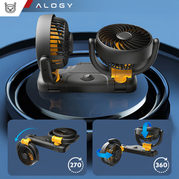 Doppelter Autolüfter für das Cockpit, verstellbar, geräuschlos, für den Zigarettenanzünder für Alogy Car 12V Black