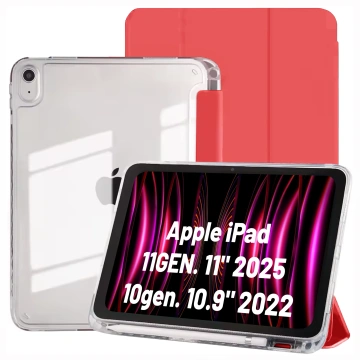 Etui do Apple iPad 11gen. 11" 2025 / 10gen. 10.9" 2022 – hybrydowa ochrona z miejscem na rysik, składana okładka z funkcją podstawki, precyzyjne dopasowanie – Alogy HybridBook™ Case Czerwone