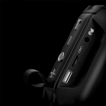 Denmen Bluetooth-Lautsprecher 3W BT 5.0 Schwarz mit LED-Taschenlampe