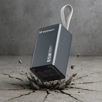 Powerbank Wozinsky K65+ 30000mAh 65W USB-C/USB-A Szary
