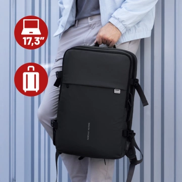 Plecak na Laptopa 17.3" Mark Ryden, Port USB, Wodoodporny, Minimalistyczny i Pojemny 37L, Wygodny, Rozszerzalny z Otwieraniem 180°,  48 × 31 × 14-25 – Czarny