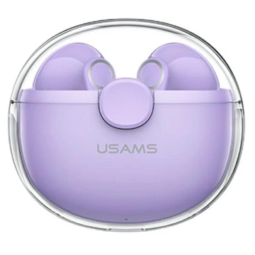 Słuchawki Bluetooth 5.1 USAMS TWS BU series bezprzewodowe fioletowy/purple BHUBU02