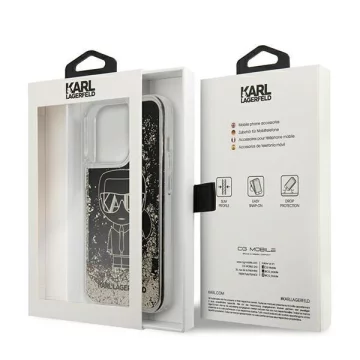 Etui ochronne na telefon Karl Lagerfeld KLHCP13LLGGKBK do Apple iPhone 13 Pro / 13 6,1" czarny/black hardcase Liquid Glitter Gatsby