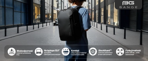 Bange 26L wasserdichter Rucksack für Laptops bis 15,6 Zoll – Geräumig und komfortabel, robust und atmungsaktiv, ideal für Stadt und Reisen, Arbeit und Flugreisen, Unisex – Schwarz