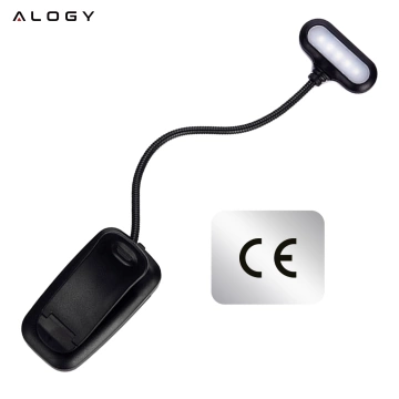Lampa biurkowa Alogy LED z klipsem Bezprzewodowa do czytania Czarna
