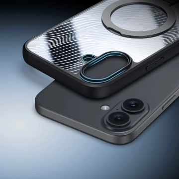 iPhone 16 Dux Ducis Aimo Mag Case mit MagSafe und Ständer - Schwarz