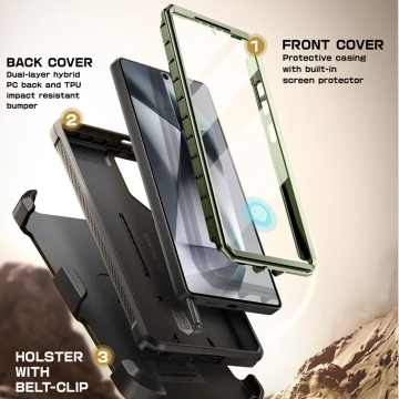 Etui für Samsung Galaxy S25 Ultra Supcase Unicorn Beetle Pro 2er-Set Gold