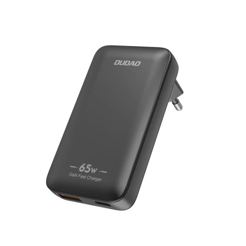 Ładowarka sieciowa podróżna GaN Dudao 65W USB-C/USB-A PD EU/US – czarna