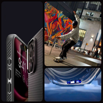Etui do iPhone 15 Pro Max Spigen Liquid Air Case obudowa plecki ochronne Matte Black + Szkło