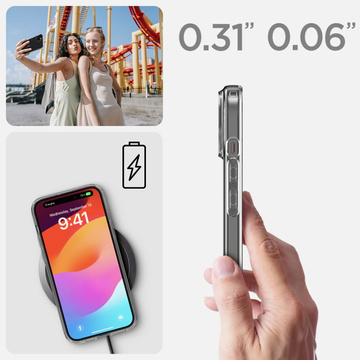 Hülle für iPhone 15 Plus Spigen Liquid Crystal Case, Schutzhülle für das Telefon, transparent Klar