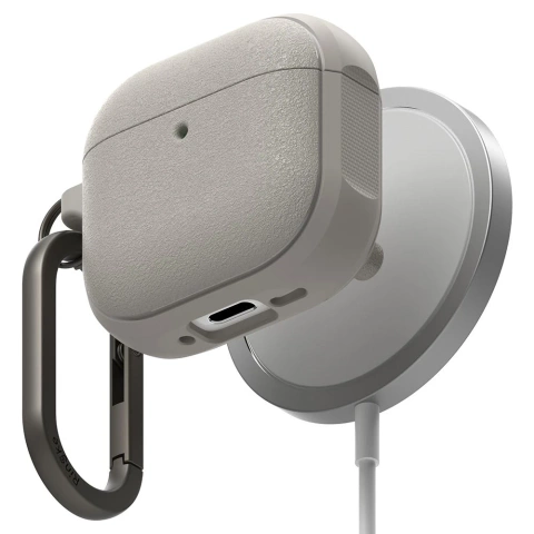 Etui do Apple AirPods 4 Ringke Onyx MagSafe Warm Grey + Karabińczyk