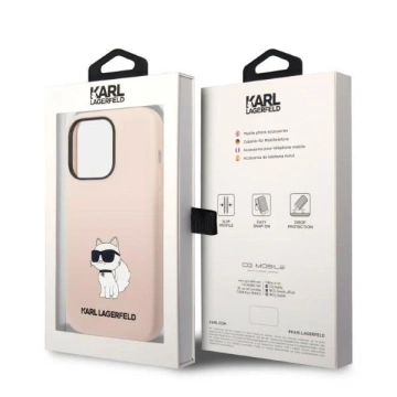 Etui Karl Lagerfeld KLHCP14XSNCHBCP do iPhone 14 Pro Max 6,7" hardcase Silicone Choupette różowy/pink