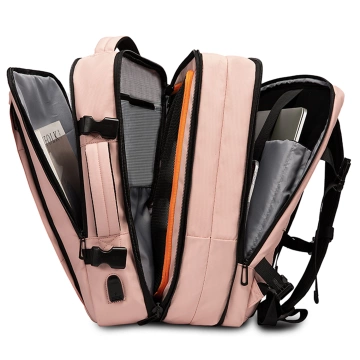Bange wasserdichter Rucksack für 15,6-Zoll-Laptop, Stadtreisender, 45 x 30 x 16 cm, für Arbeit, Flugzeug, Herren, Damen, mit USB-Anschluss Schwarz