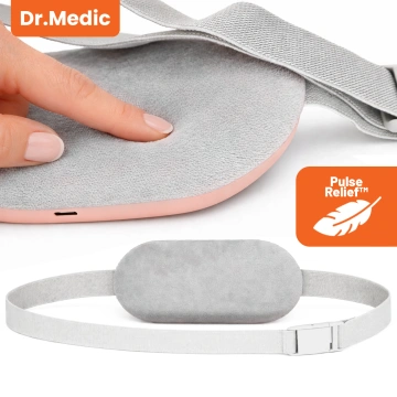 Pas Grzejący z Masażerem na okres i plecy - przeciwbólowy, ciepło + wibracje, 6 poziomów intensywności, akumulator 1800 mAh - Dr.Medic ThermoPulse™ Różowy