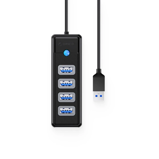Hub USB-A Orico PW4U-U3 4x USB-A 3.0 Czarny