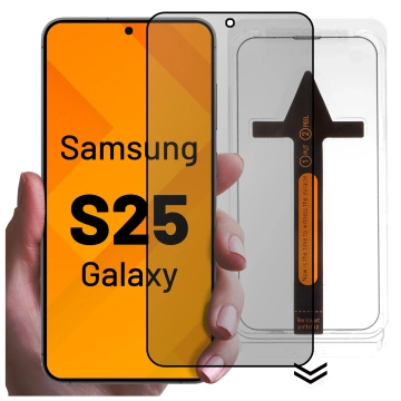 Szkło hartowane Prywatyzujące do Samsung Galaxy S25 ochronne szkiełko na ekran 9H Alogy Privacy EasyShield™️ z ramką montażową