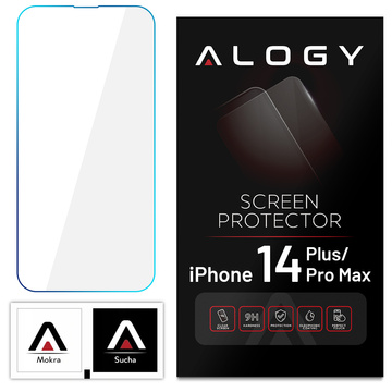 Panzerglas 9H Alogy Displayschutz für Apple iPhone 14 Plus / 14 Pro Max
