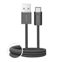 Kabel Puro Fabrik 2.0 USB-A – USB-C 10W 1,5m ciemnozielony w oplocie