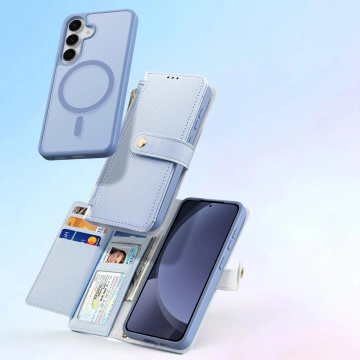 Etui do Samsung Galaxy S25+ Dux Ducis Lawa Skórzane Niebieskie