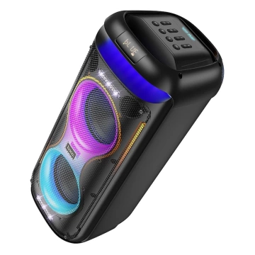 HOCO HA13 Pro zestaw karaoke 60 W, RGB LED, 2× mikrofony TWS, BT 5.4