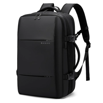 Bange wasserdichter Rucksack für 15,6-Zoll-Laptop, Stadtreisender, 45 x 30 x 16 cm, für Arbeit, Flugzeug, Herren, Damen, mit USB-Anschluss Schwarz
