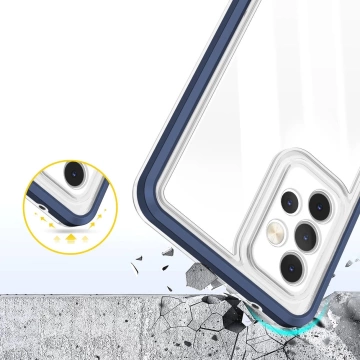 Klare 3in1 Hülle für Samsung Galaxy A13 5G Frame Gel Cover Blau