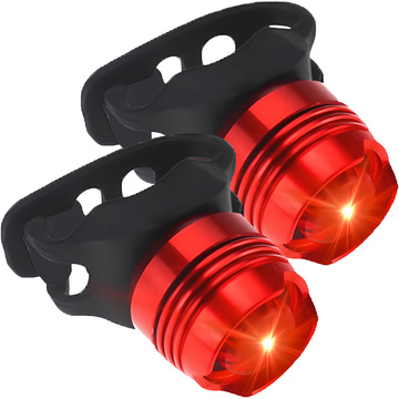 2x Lampka rowerowa tylna na tył roweru oświetlenie LED światełko światło tylnie czerwona wodoodporna zestaw 2 lampek Alogy