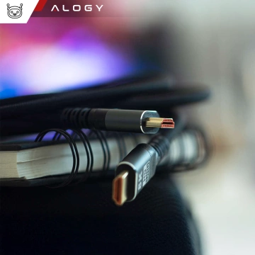 Kabel HDMI 2.1 Alogy 5m 4K 8K PREMIUM MIEDŹ ULTRA High Speed 60Hz 48GBps Czarny