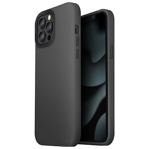 UNIQ etui Lino Hue iPhone 13 Pro Max 6,7" szary/charcoal grey MagSafe