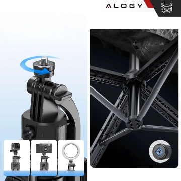 Kijek Selfie Stick Quadrapod Alogy TrackPod 2w1 z uchwytem na telefon i mocowaniem 1/4 Funkcja śledzenia twarzy  kompatybilny z iPhone Android