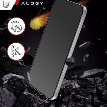 Gehärtetes Glas für Apple iPhone 16 Pro Max 9H Alogy Privacy EasyShield™️ mit Montagerahmen
