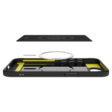 Etui für iPhone 16e Spigen Rugged Armor Mag MagSafe Mattschwarz
