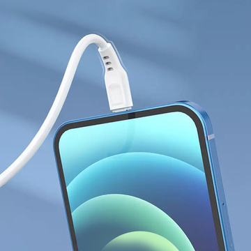 Kabel przewód USB do USB-C Type C Denmen D01T szybkie ładowanie 2.4A 1m Biały