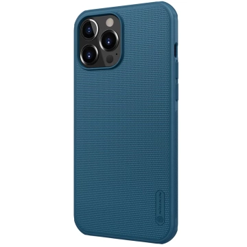 Nillkin Super Frosted Shield wzmocnione etui pokrowiec + podstawka iPhone 13 Pro niebieski
