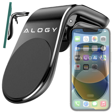 Uchwyt magnetyczny do samochodu na telefon do kratki nawiewu mocny Alogy Czarny