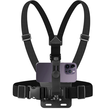 Szelki sportowe uchwyt na klatkę piersiową Alogy Chest do aparatu, kamer GoPro, telefonu uniwersalne Czarne
