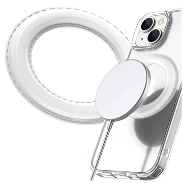 Blaszka magnetyczna do MagSafe naklejka Ring Pierścień Nakładka na Uchwyt Uniwersalna skórzana Alogy Magnetic biała