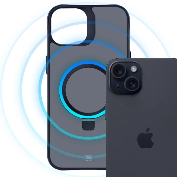 Apple iPhone 15 - 3mk Smoke Case Mag&Stand