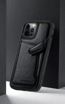 Nillkin Aoge Ledertasche Flexible gepanzerte Echtledertasche mit Tasche iPhone 12 mini Schwarz
