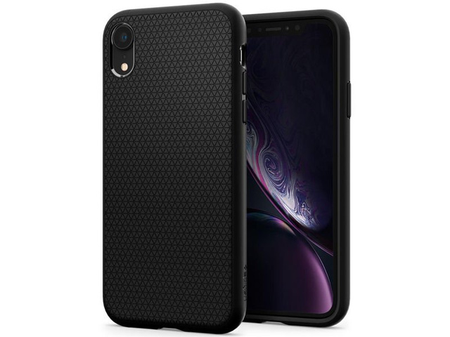 Spigen Liquid Air Hülle für Apple iPhone Xr Mattschwarz Alogy Glas