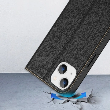 Dux Ducis Skin X2 Hülle für iPhone 14 Plus Hülle mit magnetischer Klappe schwarz