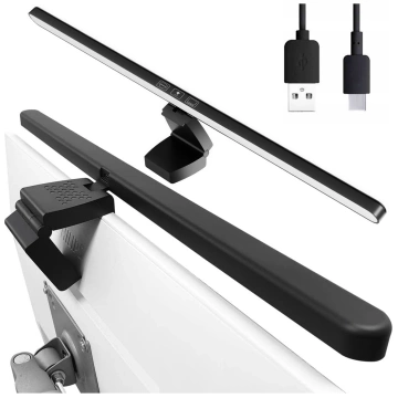 Lampka LED na monitor na szerokie biurko – regulowana barwa i jasność, dotykowe sterowanie, szeroki strumień światła, antyodblaskowa konstrukcja – Alogy ProView™