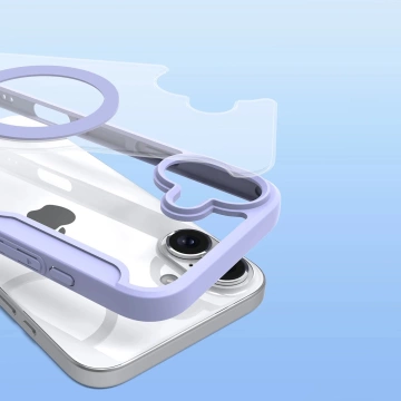 Etui do iPhone 16 Dux Ducis Skin X Pro MagSafe Klapka Fioletowe