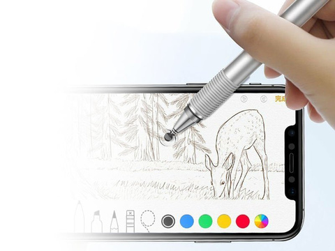 Screen Stylus 2in1 Precision Pen Baseus Haushaltsstift Silber