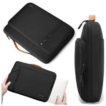 Torba wodoodporna Bange na laptopa do 14" podróżna 34x26x3.5 cm do pracy samolotu męska damska z rączką Czarny