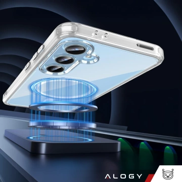 Schutzhülle für Samsung Galaxy S24 FE, Alogy HybridMag™️ Hülle mit MagSafe-Funktion, transparent