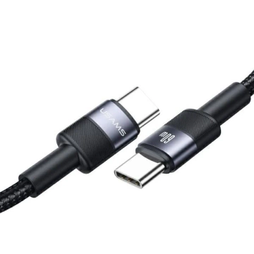 USAMS SJ724 USB-C-auf-USB-C-Kabel 1,2 m, 60 W, Stahl, Schnellladung