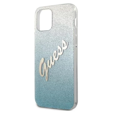 Guess GUHCP12SPCUGLSBL iPhone 12 mini 5,4" niebieski/blaues Hardcase Glitter Gradient Script