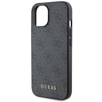 Original GUESS Hardcase GUHCP15SG4GFGR Hülle für iPhone 15 (4G Metalllogo / grau)