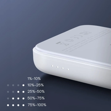 Joyroom powerbank 10000mAh 20W Power Delivery Quick Charge magnetyczna ładowarka bezprzewodowa Qi 15W do iPhone kompatybilna z MagSafe biały (JR-W020 white)
